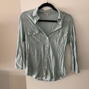 James Perse aqua blouse